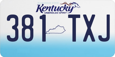 KY license plate 381TXJ