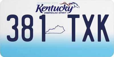 KY license plate 381TXK