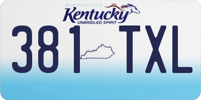 KY license plate 381TXL