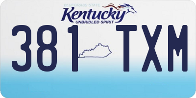 KY license plate 381TXM