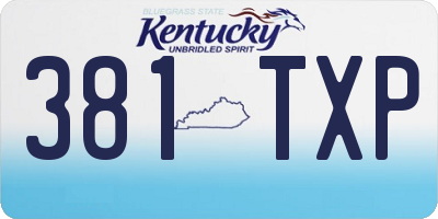 KY license plate 381TXP