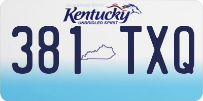 KY license plate 381TXQ