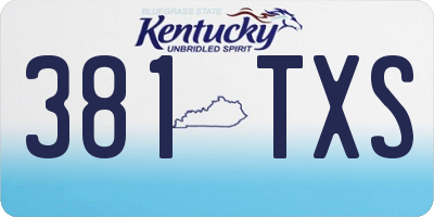 KY license plate 381TXS