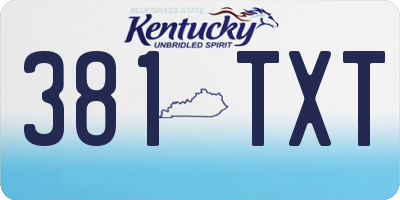 KY license plate 381TXT