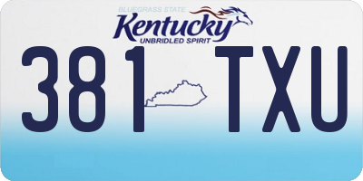KY license plate 381TXU