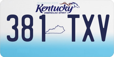 KY license plate 381TXV