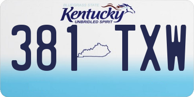 KY license plate 381TXW