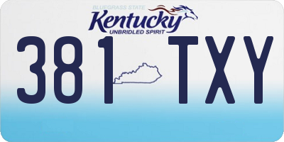 KY license plate 381TXY