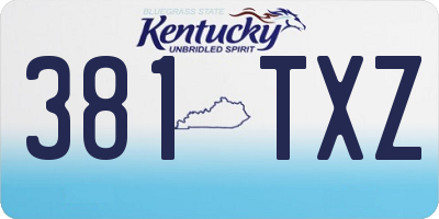 KY license plate 381TXZ