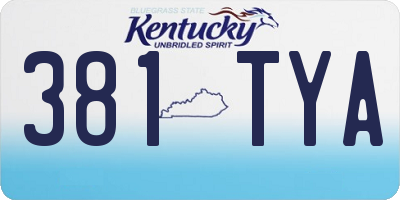 KY license plate 381TYA