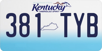 KY license plate 381TYB