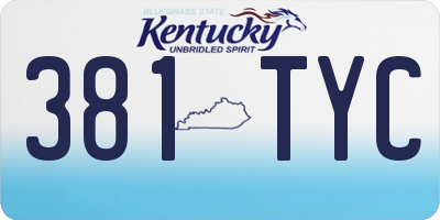 KY license plate 381TYC