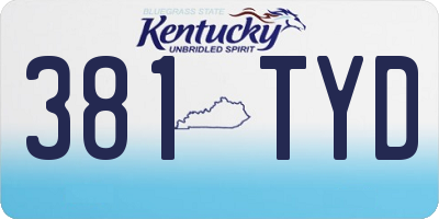 KY license plate 381TYD