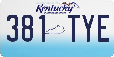 KY license plate 381TYE