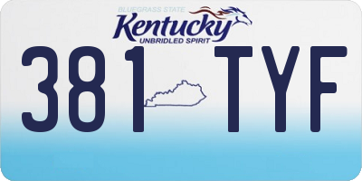 KY license plate 381TYF