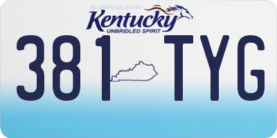 KY license plate 381TYG