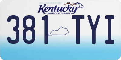 KY license plate 381TYI