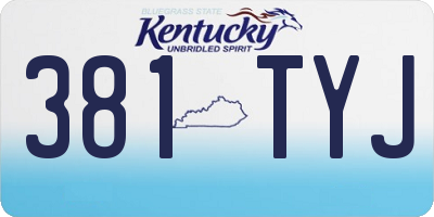 KY license plate 381TYJ