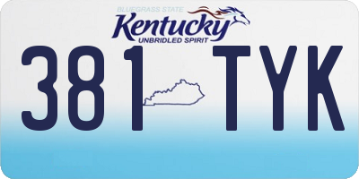 KY license plate 381TYK