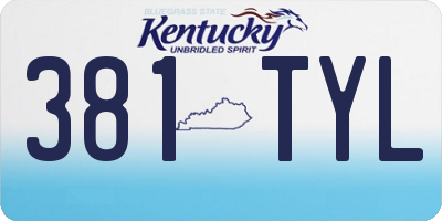 KY license plate 381TYL