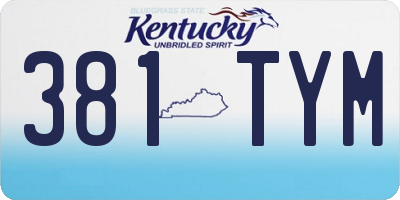 KY license plate 381TYM