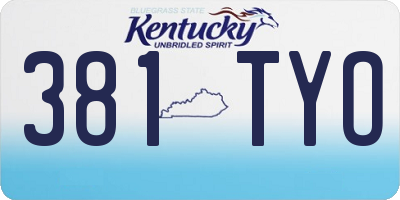 KY license plate 381TYO