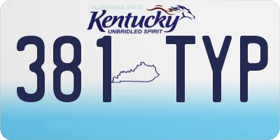 KY license plate 381TYP