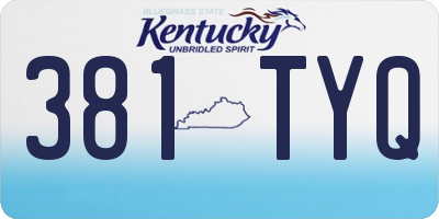 KY license plate 381TYQ