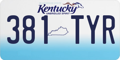 KY license plate 381TYR