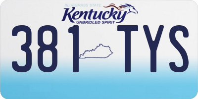 KY license plate 381TYS