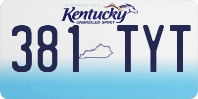 KY license plate 381TYT