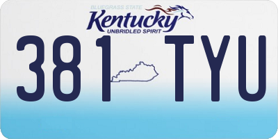 KY license plate 381TYU