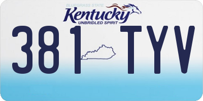 KY license plate 381TYV