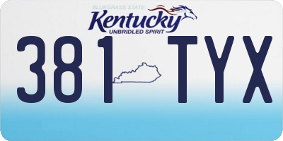KY license plate 381TYX