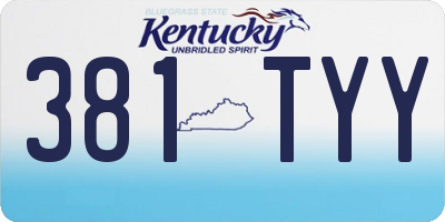 KY license plate 381TYY