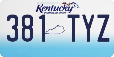 KY license plate 381TYZ