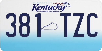 KY license plate 381TZC