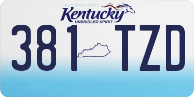 KY license plate 381TZD