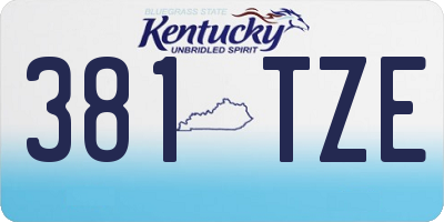KY license plate 381TZE