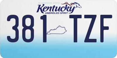 KY license plate 381TZF