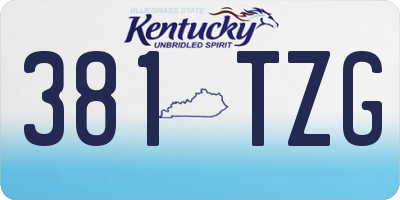 KY license plate 381TZG