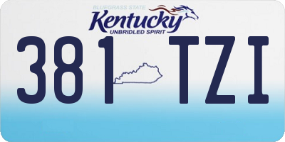 KY license plate 381TZI