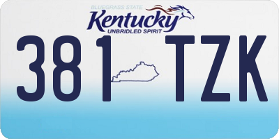 KY license plate 381TZK