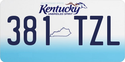 KY license plate 381TZL