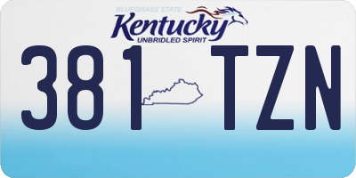 KY license plate 381TZN