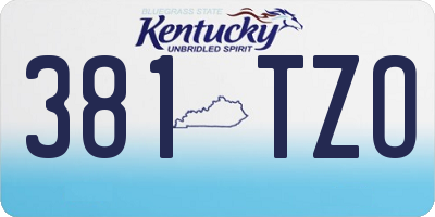 KY license plate 381TZO