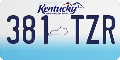 KY license plate 381TZR