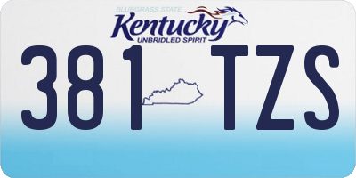 KY license plate 381TZS
