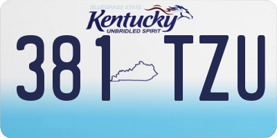 KY license plate 381TZU