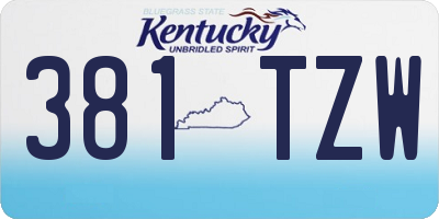 KY license plate 381TZW